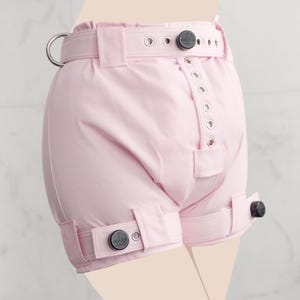 Pink Heavy Duty Lockable Diaper Cover Pants - Anti Diaper Removal / Asylum / Medical / Costume Underwear