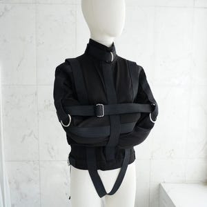 Black Straitjacket Costume - Fully Functional Straitjacket with Sides Crotch Strap for Theatrical Use / Straightjacket / Zwangsjacke