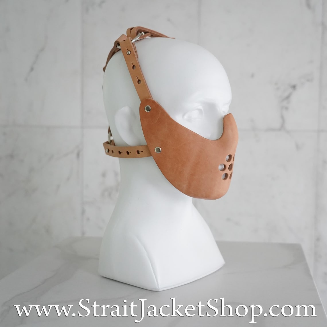 Asylum Leather Face Muzzle - Hannibal Lecter Mask / Anti-bite Muzzle ...