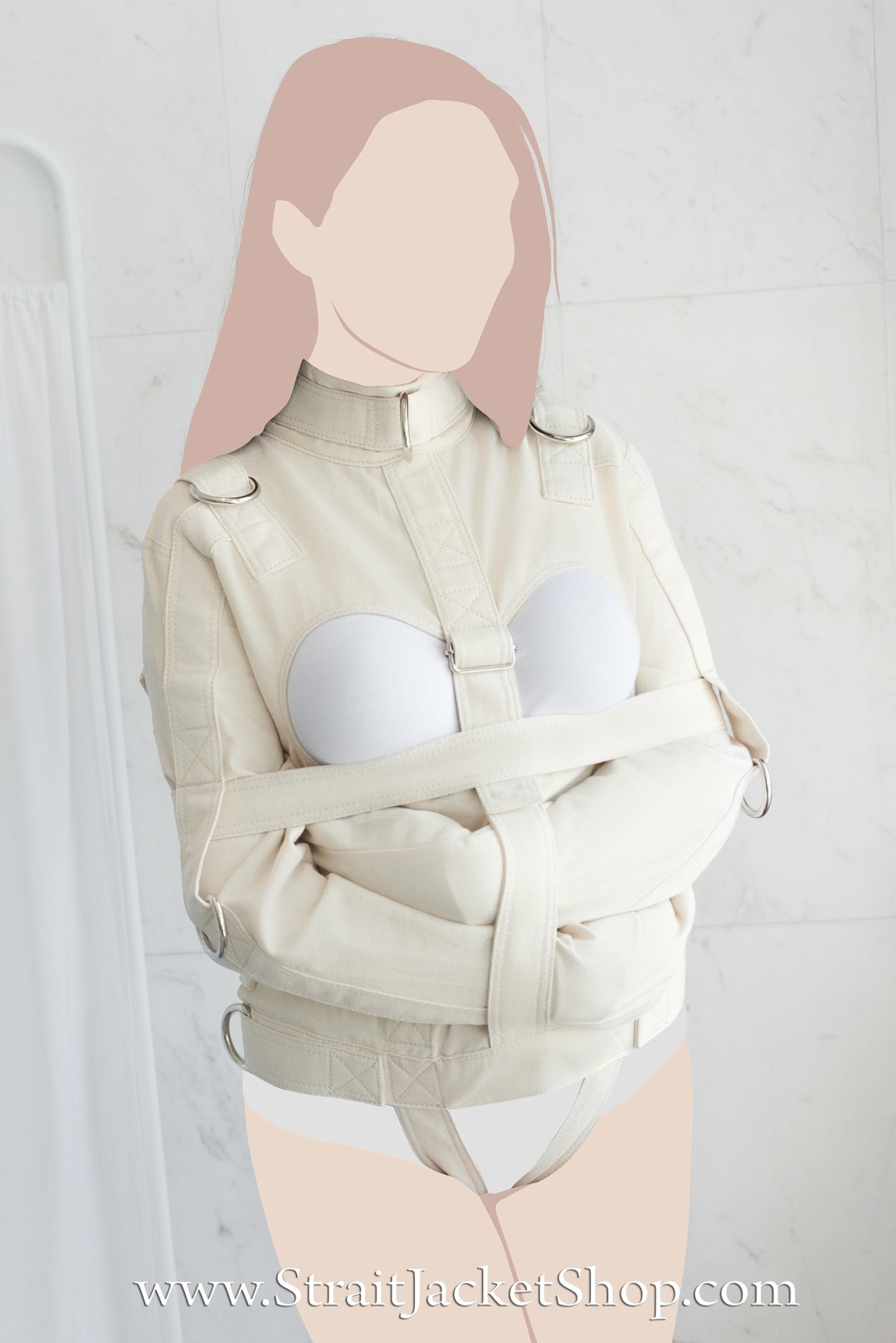 Disfraz de camisa de fuerza con pecho abierto Camisa de fuerza