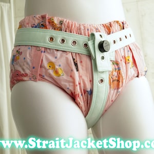 Mint Diaper Wearing Enforcer Strap - Anti Diaper Removal / Restraining / Asylum / Medical / ABDL / Segufix Locks / Bondage DDLG / Belts