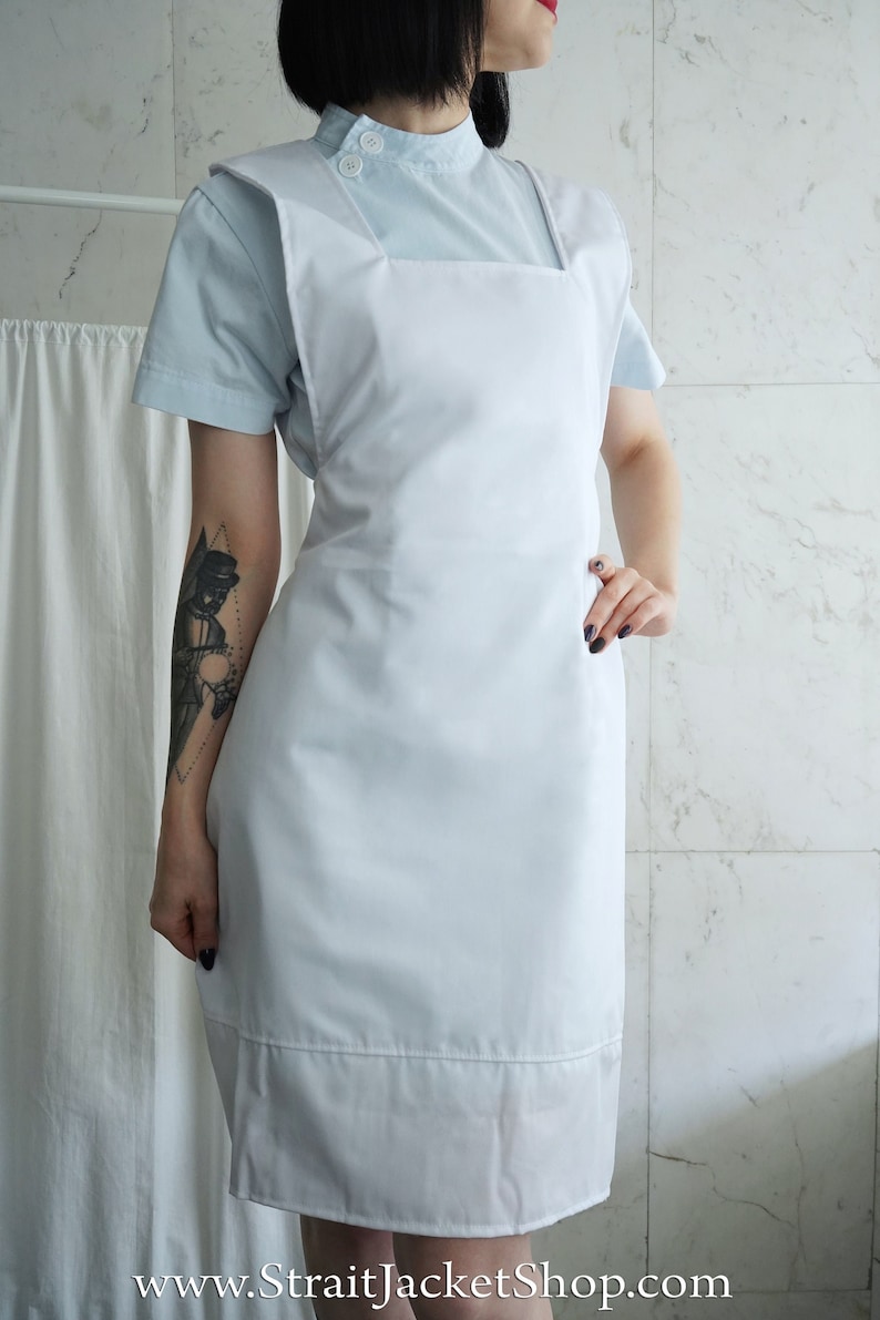 White Nurse Apron Made in Vintage Style Medical / Classical Etsy