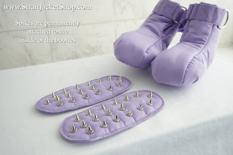 Crawling Habit Training Restraining Booties with Spikes and Segufix Locks / ABDL / Adult Baby Diaper Lover / Bondage / BDSM / DDLG / Crawl Purple