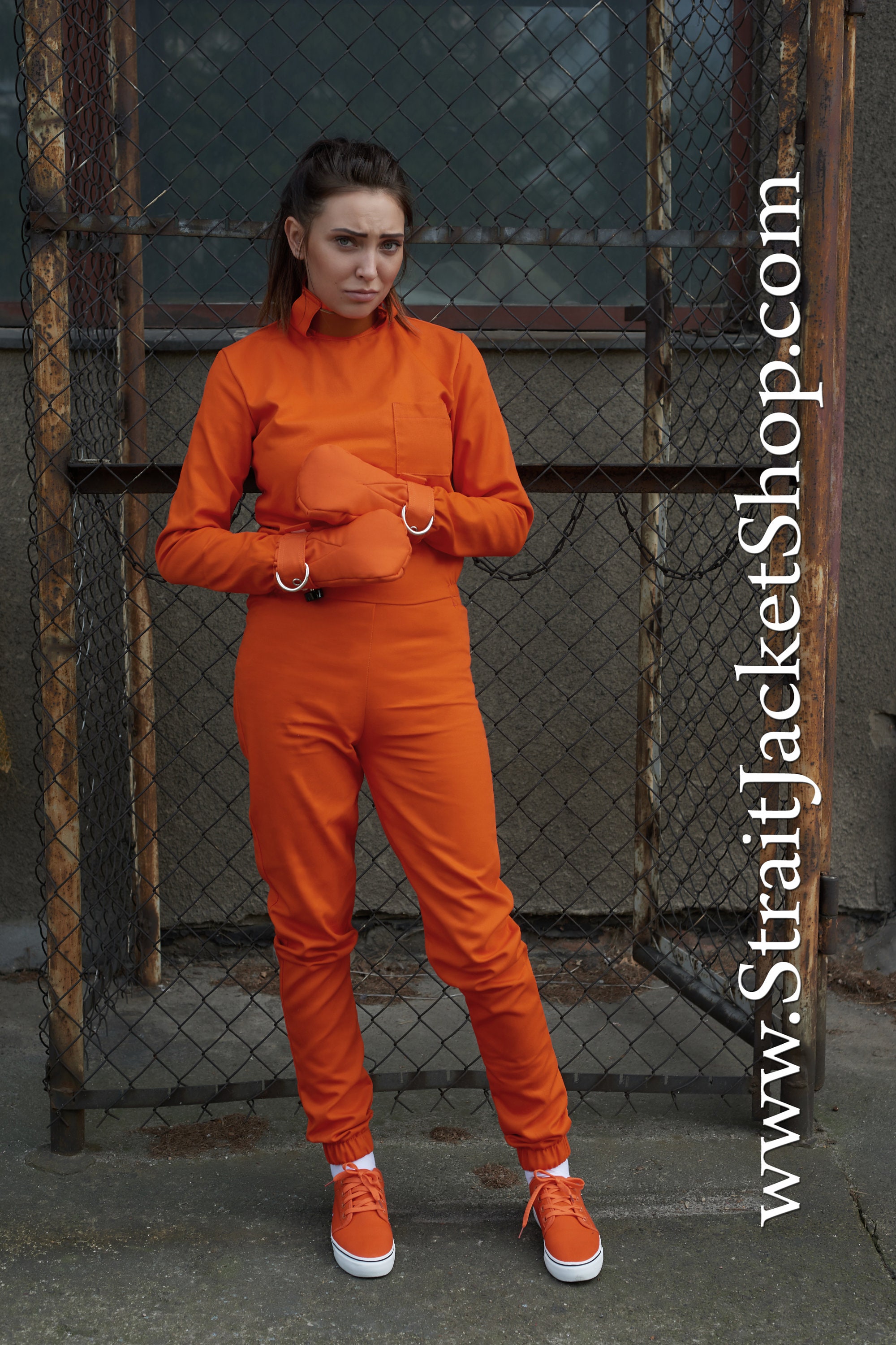 Prisoner Orange Jumpsuit With Neck Collar Restraining / BDSM Etsy UK