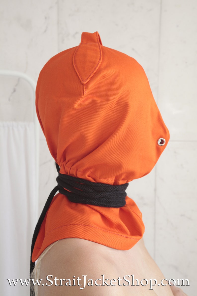 Orange Prison Bondage Hood Prisoner Hood / Inmate / Cell / Fetish / BDSM / Convict 画像 2