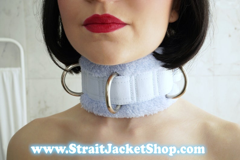 Blue Neck Collar with Soft Fleece - Lockable with Segufix Lock Posture Collar / Comfortable / Bondage / ABDL / Diaper Lover / Neck Brace 