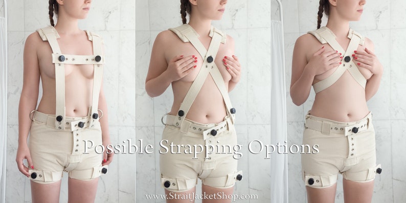 Black Harness for Anti Diaper Removal Pants with Segufix Locks Bondage / Asylum / ABDL / Segufix / Braces / Suspenders / Straitjacketshop image 4