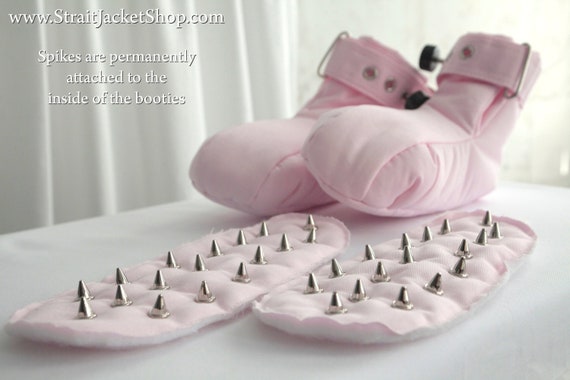Crawling Habit Training Restraining Booties With Spikes and Segufix Locks /  ABDL / Adult Baby Diaper Lover / Bondage / BDSM / DDLG / Crawl 