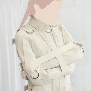 Heavy Duty Straitjacket - Central or Sides Crotch Strap / Canvas Fully Functional Theatrical Straitjacket / Institutional / Asylum image 5