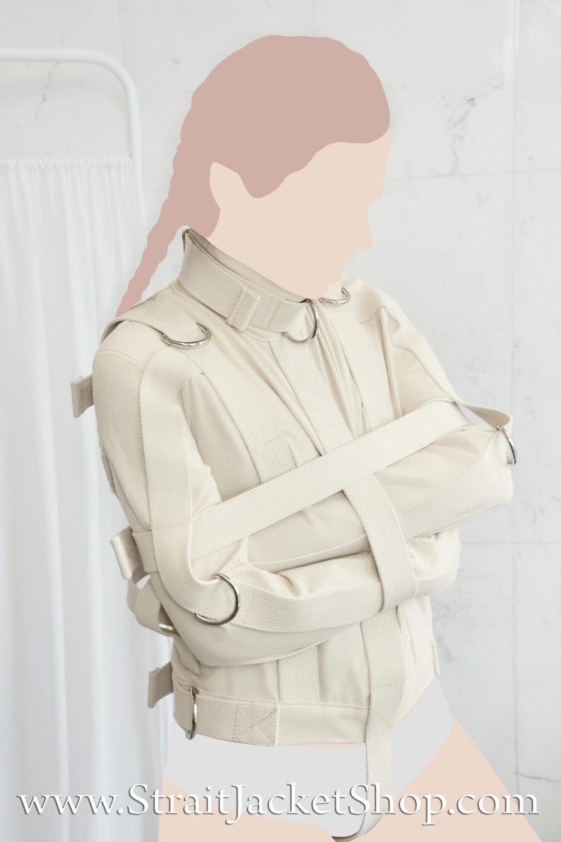 Heavy Duty Straitjacket - Central or Sides Crotch Strap / Canvas Fully Functional Theatrical Straitjacket / Institutional / Asylum image 5