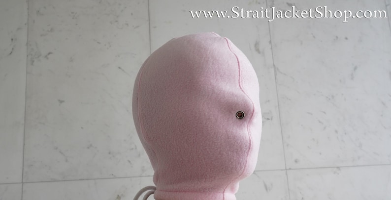 Pinke Auszeit Maske - Augenbinde Baby Pink / ABDL / Fixierende Gesichtshaube / Geschnürt Bild 1