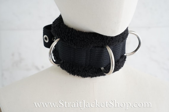 Black Neck Collar With Soft Fleece - Lockable With Segufix Lock