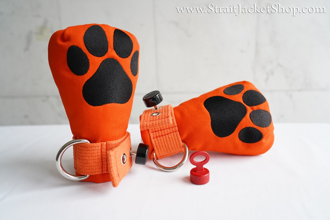 Orange Sicherheitsfäustlinge Bondage, weich gepolsterte