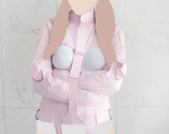 Pink Open Breast Straitjacket - Straitjacket for a Pupil / Adult Baby Diaper Lover / Open Bust / Breast Access / ABDL / Bondage