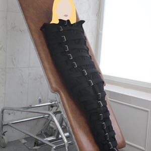 Black Sleep Sack Bondage Body Bag - Straitjacket Mummification / Asylum / Restraining / Locked with Zipper and Belts / Canvas