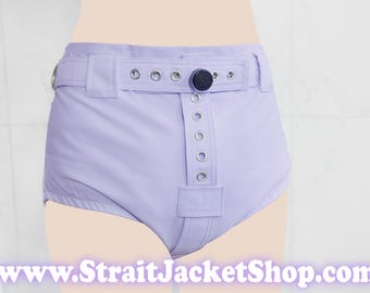 Purple Lockable Diaper Cover Pants - Anti Diaper Removal with Segufix Locks / Diaper Cover Costume Underwear