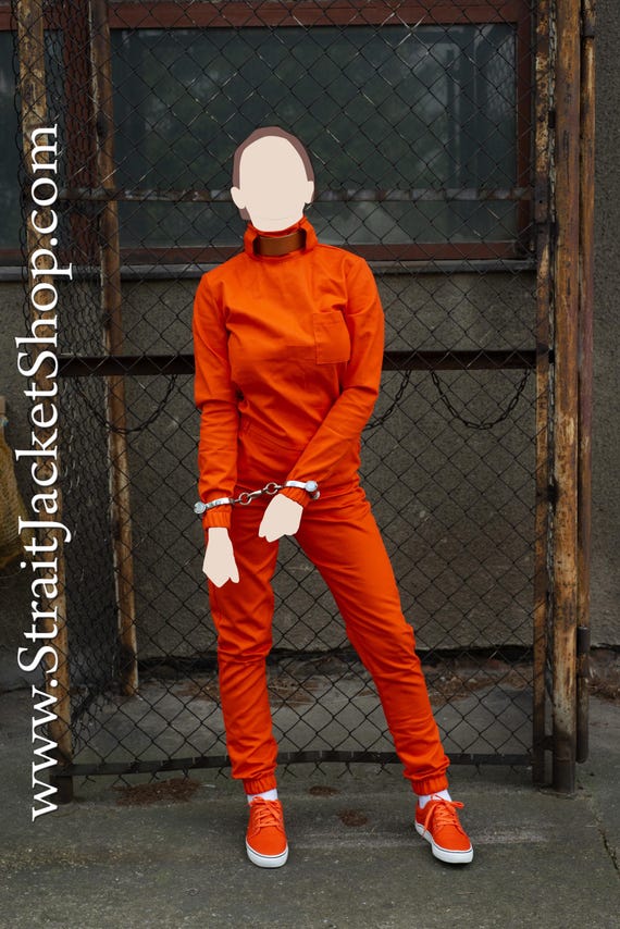 Prisoner Orange Jumpsuit With Neck Collar - Prison / Imprisonment