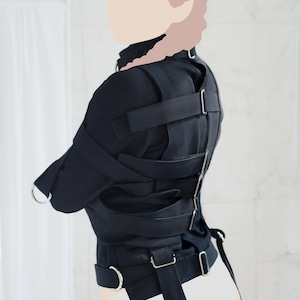 Black Heavy Duty Straitjacket - Costume Straitjacket Fully Functional ...