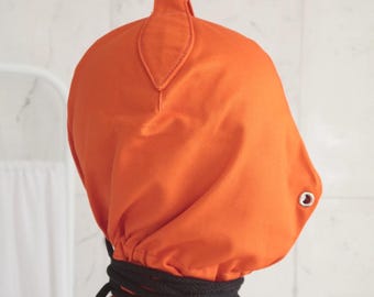 Orange Prison Bondage Hood - Fånge / Fånge / Cell / Fetisch / BDSM / Fånge