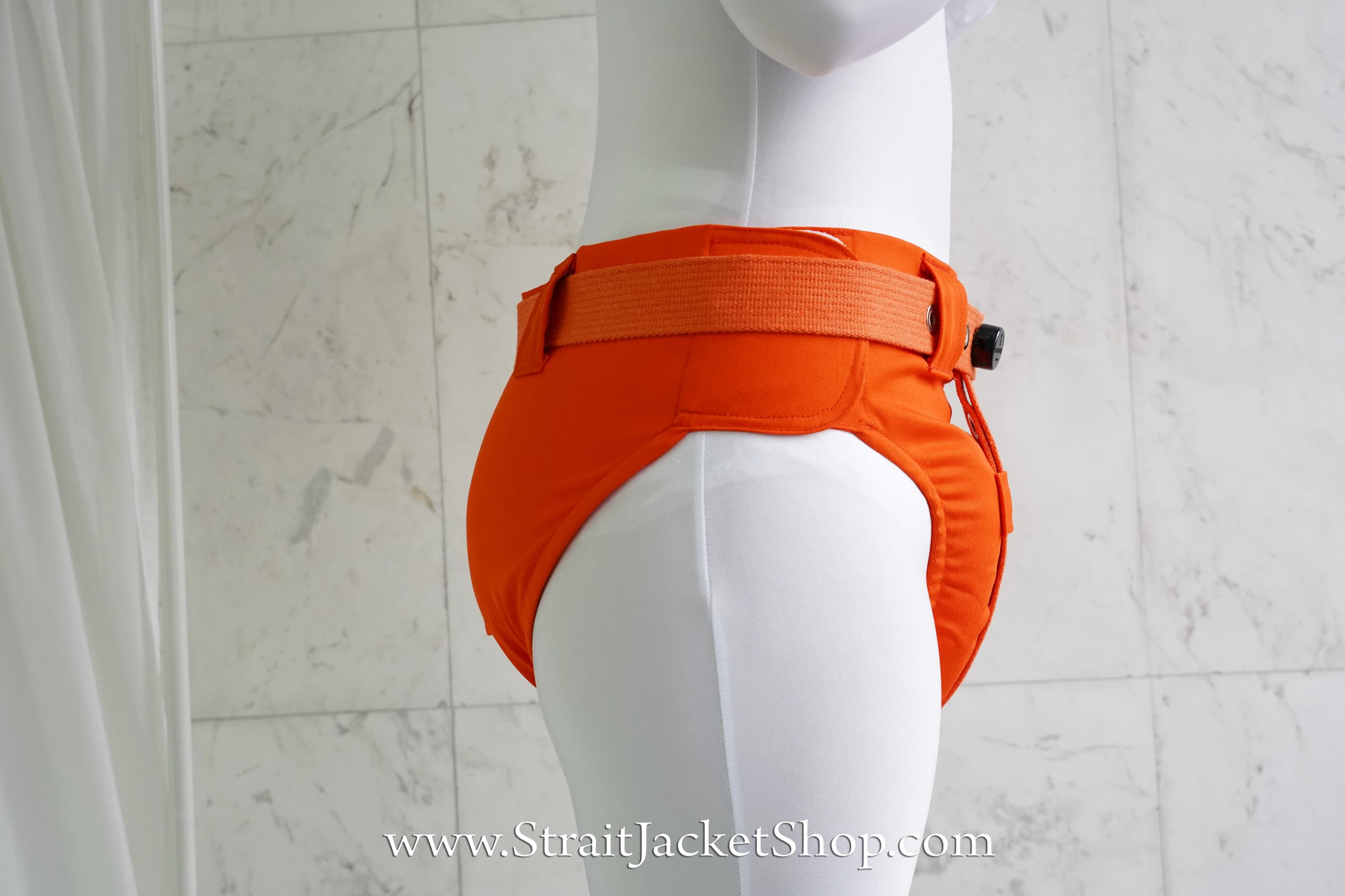 Orange Anti Diaper Removal Pants With Segufix Locks and Hook and Loop ...
