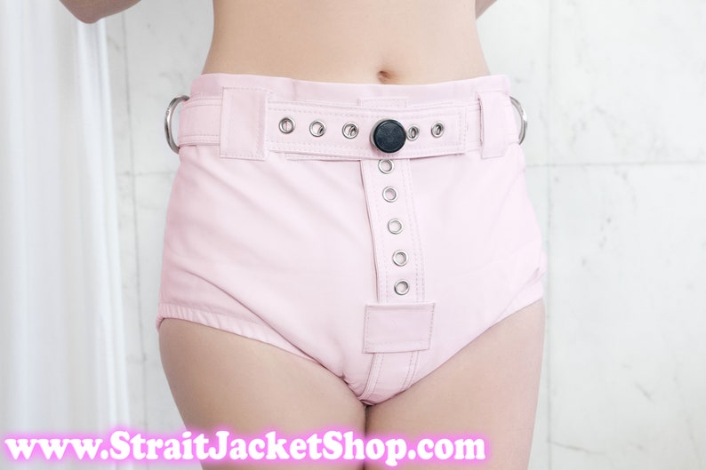 Pink Lockable Diaper Cover Pants - Anti Diaper Removal / Restraining / ABDL / Segufix Locks / Diaper Cover / Bondage / Adult Baby DDLG 