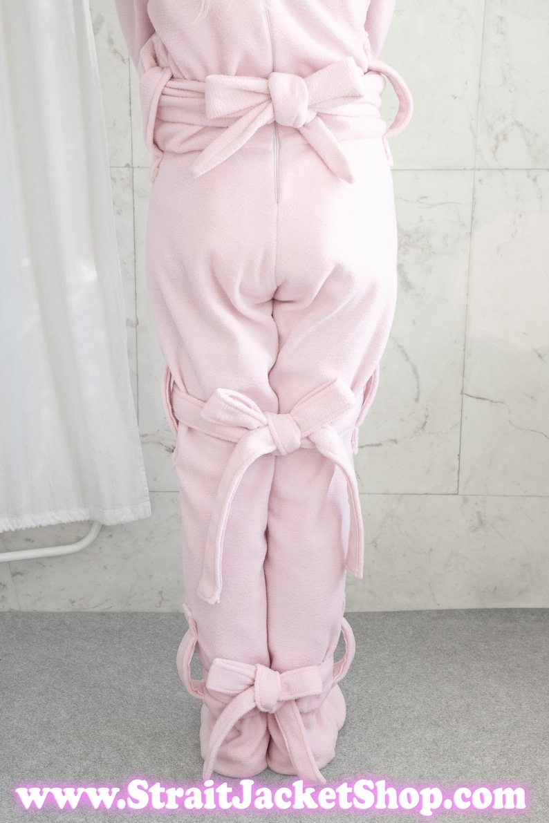 Camisole de force Soft Polar Fleece One Piece Pyjama Onesie ABDL / Rose / Adulte Bébé / Romper / Retenue Bondage DDLG StraitJacketShop UwU image 8