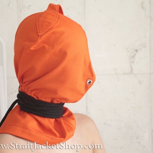 Orange Prison Bondage Hood Prisoner Hood / Inmate / Cell / Fetish / BDSM / Convict 画像 4