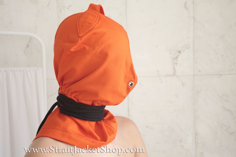 Orange Prison Bondage Hood Prisoner Hood / Inmate / Cell / Fetish / BDSM / Convict 画像 4