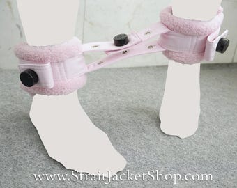 Pair of Baby Pink SOFT Restraining Cuffs with Segufix Locks / ABDL Adult Diaper Lover / Handcuffs / Bondage Restraints