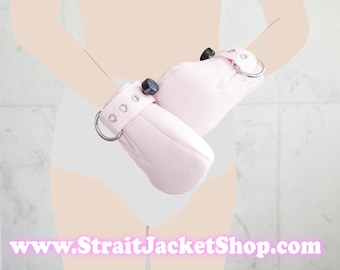 Pink Soft Polar Fleece Safety Mittens with Segufix Locks - Soft Padded Mittens For Pupil / ABDL Adult Baby Diaper Lover Bondage Mature