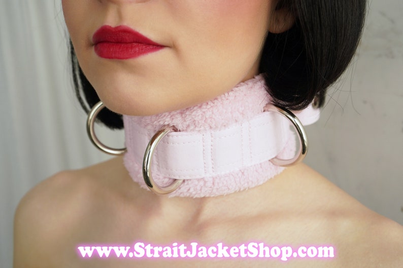 Pink Neck Collar with Soft Fleece - Lockable with Segufix Lock Posture Collar / Comfortable / Bondage / ABDL / Diaper Lover / Neck Brace 