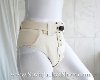 Blöjbyxor med Segufix-lås och kardborttagningsstängning - Medicinska / Låsbara byxor / Asyl / Tvångströja