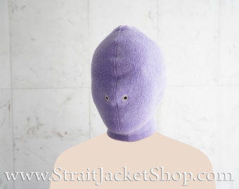 Purple Timeout Mask - Blindfold Baby Purple / ABDL / Restraining Face Hood / Laced / Adult Baby / DDLG Cotton and Polar Fleece Versions