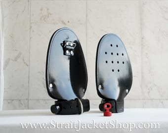 Rubber Heavy Black Restraining Mittens with Segufix Locks - Hand Wrist Restraint Institutional Medical Bondage / Not Latex / Rubber Smell