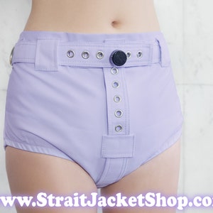 Pantaloni copripannolino viola con chiusura a chiave - Anti rimozione pannolino con chiusure Segufix / Costume copripannolino intimo