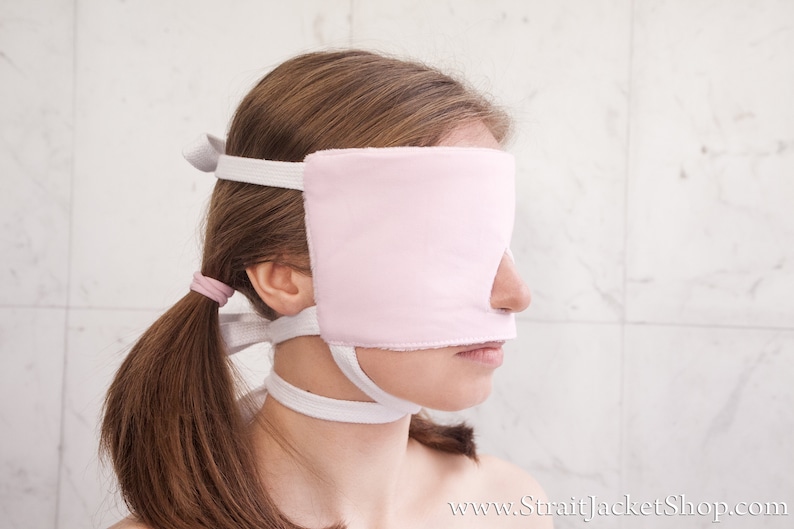 Blindfold for Fussy Babies - Face Mask / Sleep Mask / ABDL / DDLG / Medical / Restraint / Adult Baby / Bondage / Pink / Blue / Ecru / Relax 