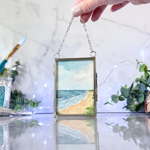 Hand-Painted Watercolor Framed Painting | Art Gift | Original Painting Artwork | Mini Art | Christmas Ornament | Tiny Art