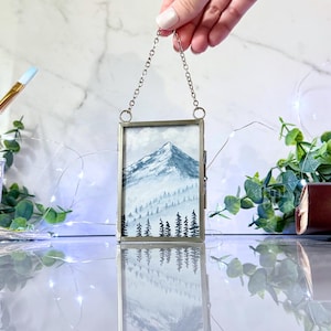 Hand-Painted Watercolor Framed Painting | Art Gift | Original Painting Artwork | Mini Art | Christmas Ornament | Tiny Art