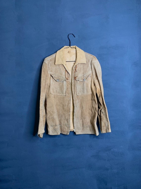 Vintage 1960s tan suede leather jacket