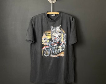 3D EMBLEM グラフィックTシャツ ブラック 古着 80's USA製 Lexington HARLEY-DAVIDSON ハーレー
