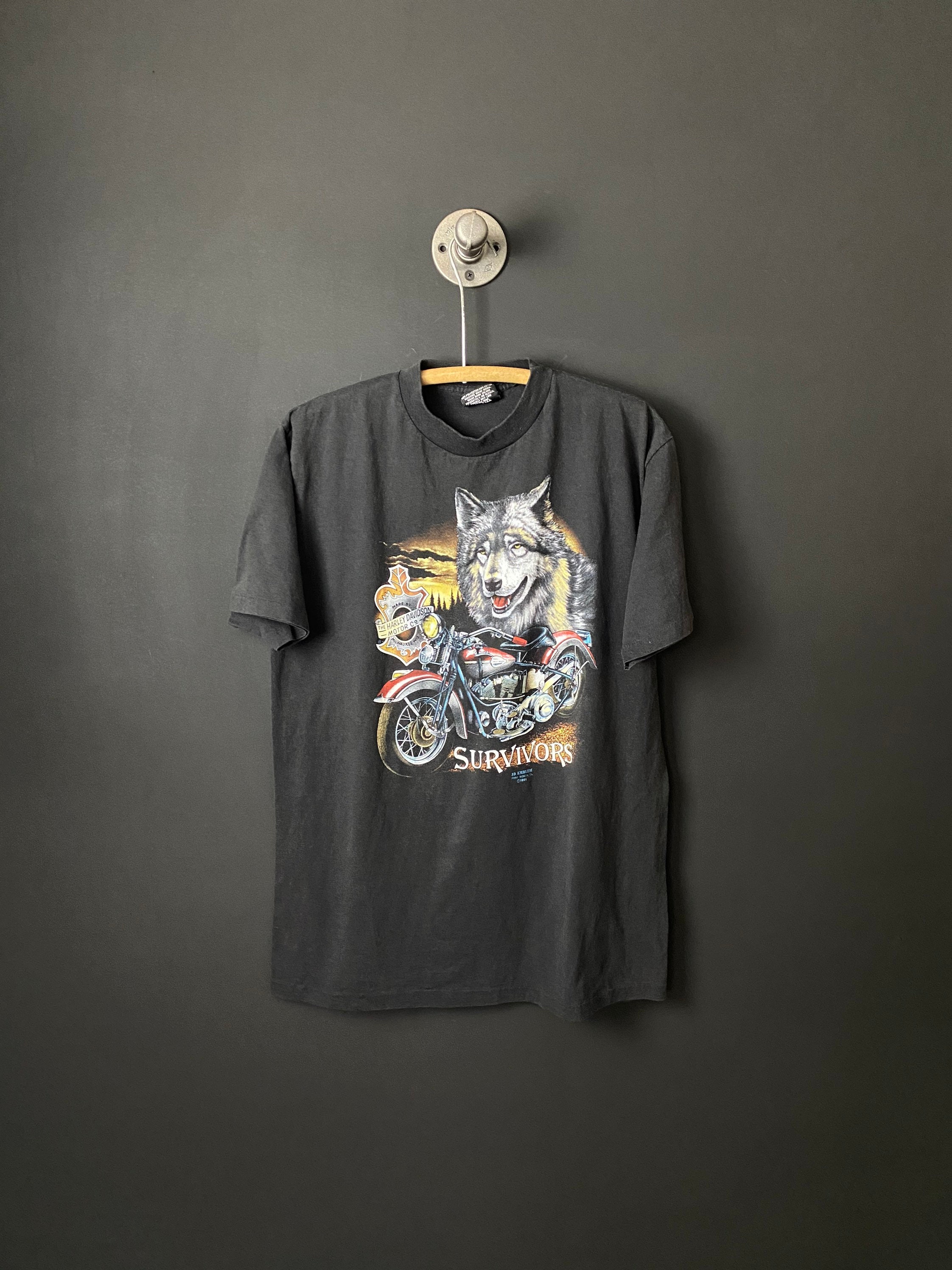 ヴィンテージ Harley-Davidson Tシャツ 3D EMBLEM Vintage 3D Emblem Harley Davidson Survivors T-shirt - Etsy