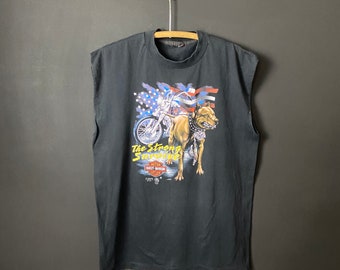 1988 Harley Davidson the strong survive 3D emblem tshirt