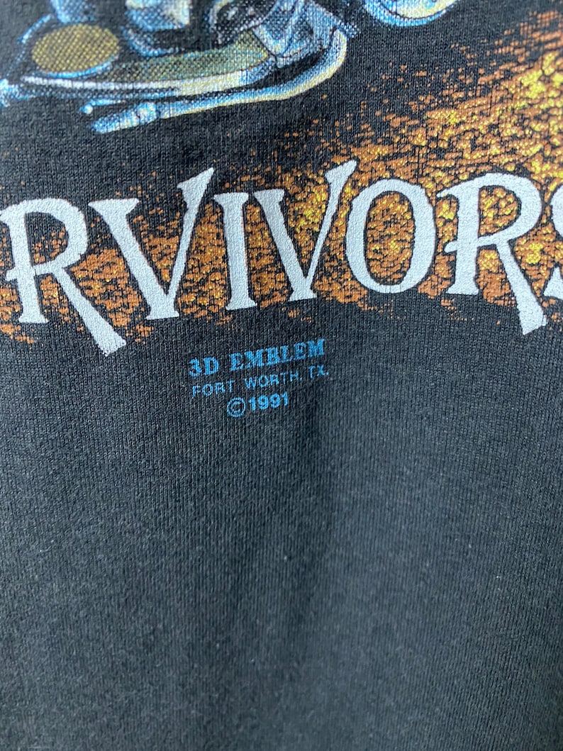 Vintage 3D emblem Harley Davidson Survivors T-shirt