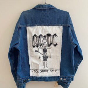 AC/DC Flick of the Switch handpainted denim jacket