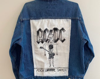 AC/DC Flick of the Switch handpainted denim jacket