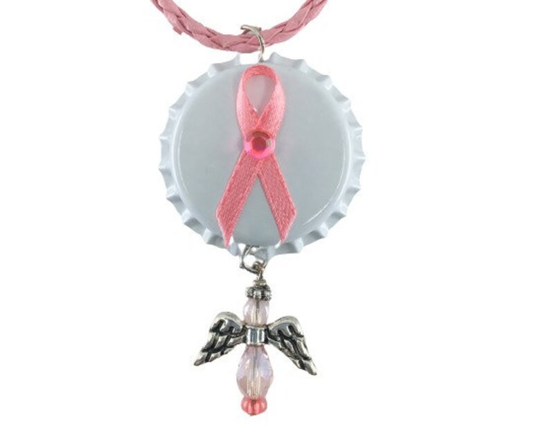 Breast Cancer Awareness Necklace Real Pink Ribbon Necklace
