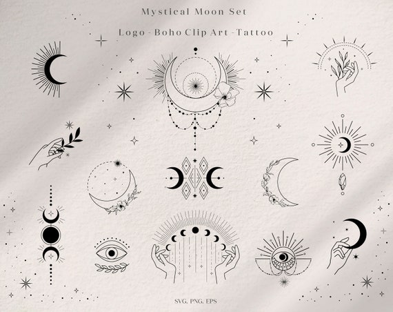 Moonchild Moon Phases Witch Boho Clip Art Tattoo Logo Etsy Moonchild Moon Phases Witch Boho Clip Art Tattoo Logo Etsy