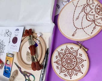 Hand Embroidery Henna Mandala Kit - Craft Kit
