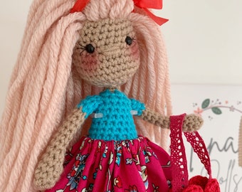 Valentines Nina Doll - Ruby - Handmade Doll - Collectible Heirloom Doll