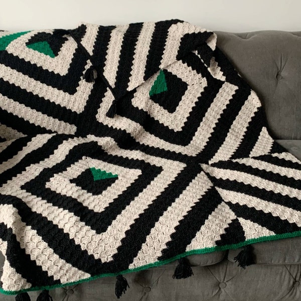 Geo Throw Crochet Pattern DIGITAL INSTANT DOWNLOAD